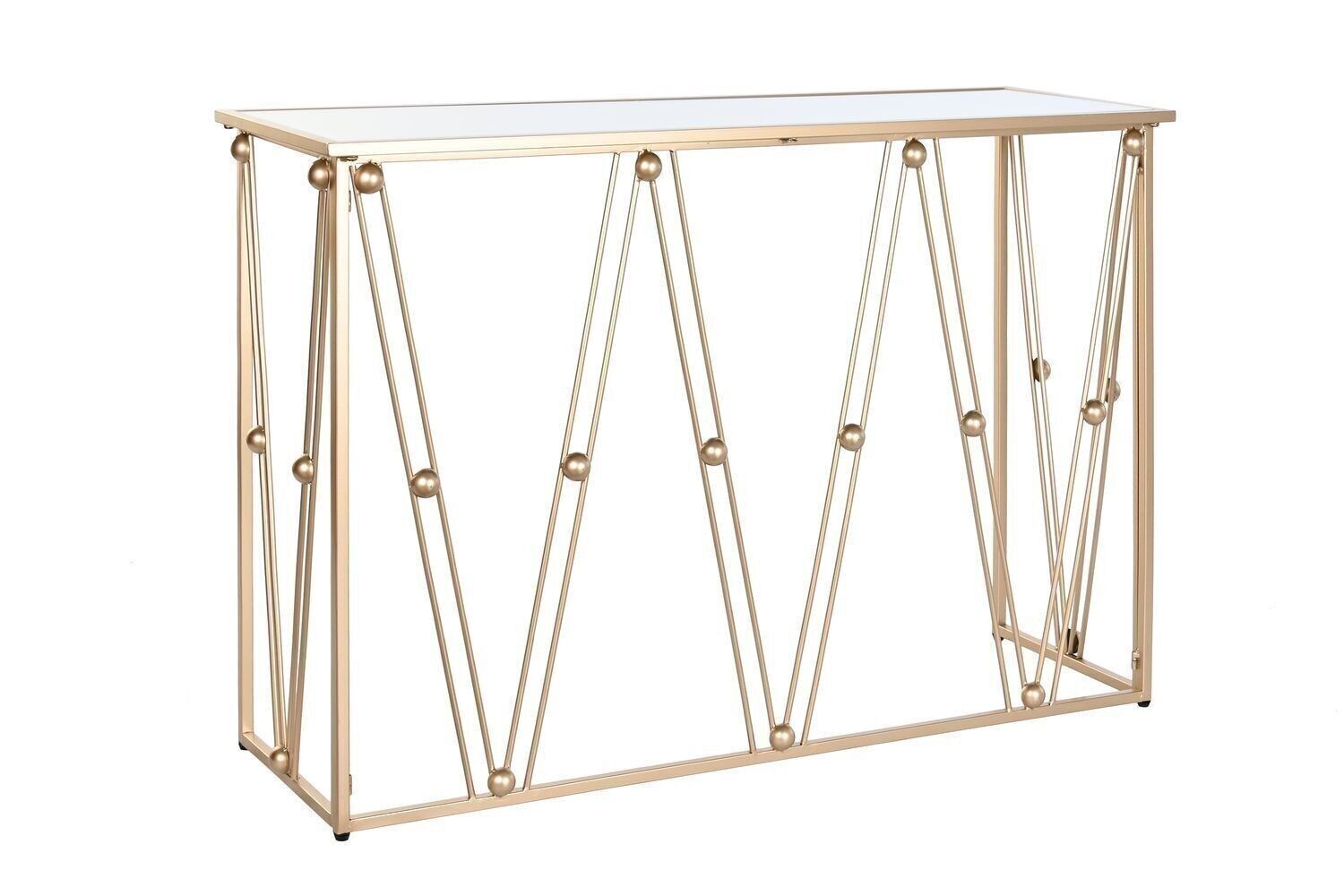 CONSOLLE SPECCHIO METALLO 120X40X80 DORATO MB201880