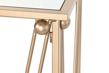 CONSOLE MIROIR MÉTAL 120X40X80 DORÉ MB201880 3