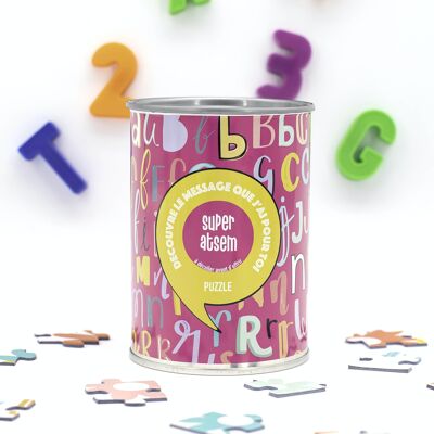 Puzzle con messaggio "Super Atsem", regalo ideale per la fine dell'anno scolastico