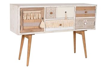 BUFFET SAPIN COTON 120X35X80 BLANC MB201932 1