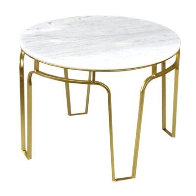 MARBLE METAL SIDE TABLE 60X60X44,5 GOLDEN MB205756