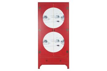 ARMOIRE SAPIN MDF 85,5X50,5X186,2 ROUGE MB205840 3