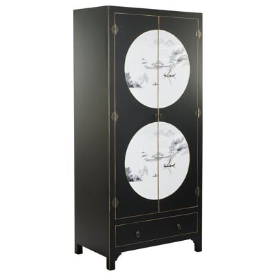 ARMOIRE SAPIN MDF 85,5X50,5X186,2 NOIR MB205841