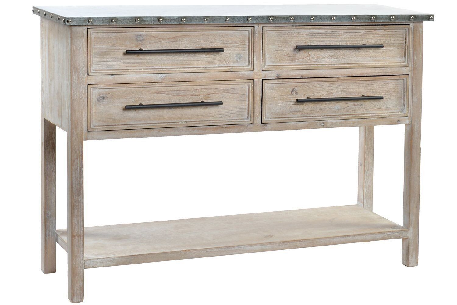 CONSOLLE LEGNO ALLUMINIO 120,5X34,5X86 4 CASSETTI MB205954