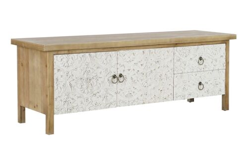 MUEBLE TV ABETO MDF 140X40X50 TALLADO NATURAL MB205966