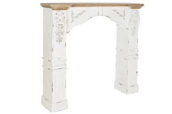 FAÇADE DE CHEMINÉE EN SAPIN MDF 120X27X110,5 BLANC MB205968 5