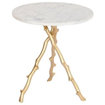 TAVOLINO FERRO MARMO 45X45X50 DORATO MB206217