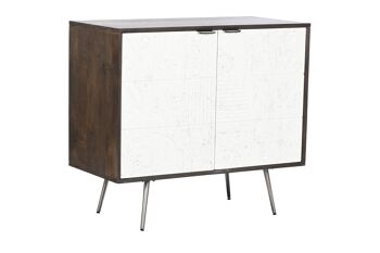 BUFFET POIGNÉE MÉTAL 90X43X82 BLANC MB206314 1