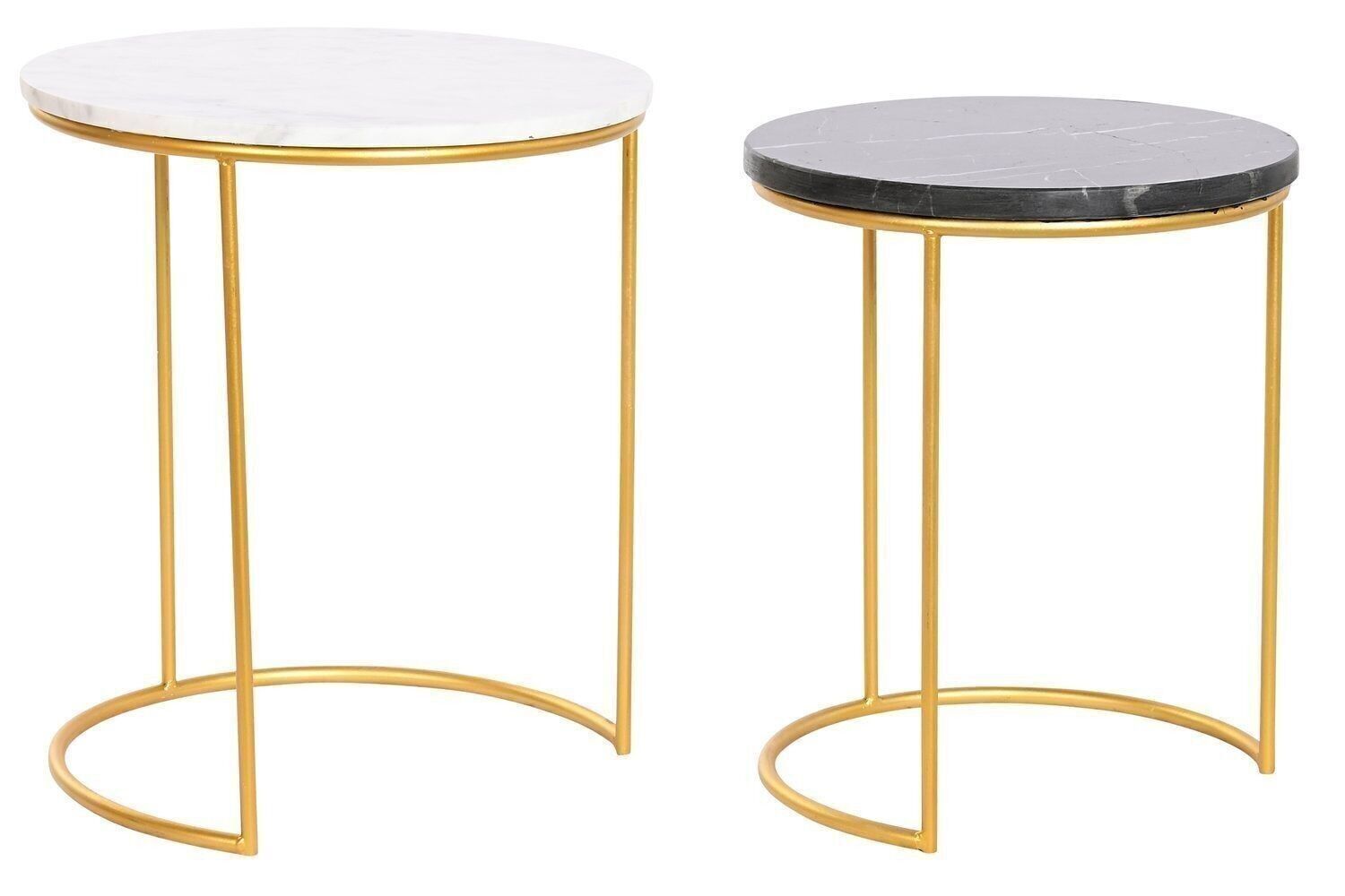 SET 2 TAVOLINI MARMO METALLO 40X40X46,5 MB206470
