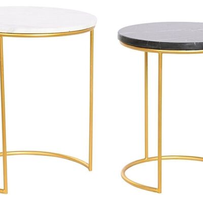SIDE TABLE SET 2 MARBLE METAL 40X40X46,5 MB206470