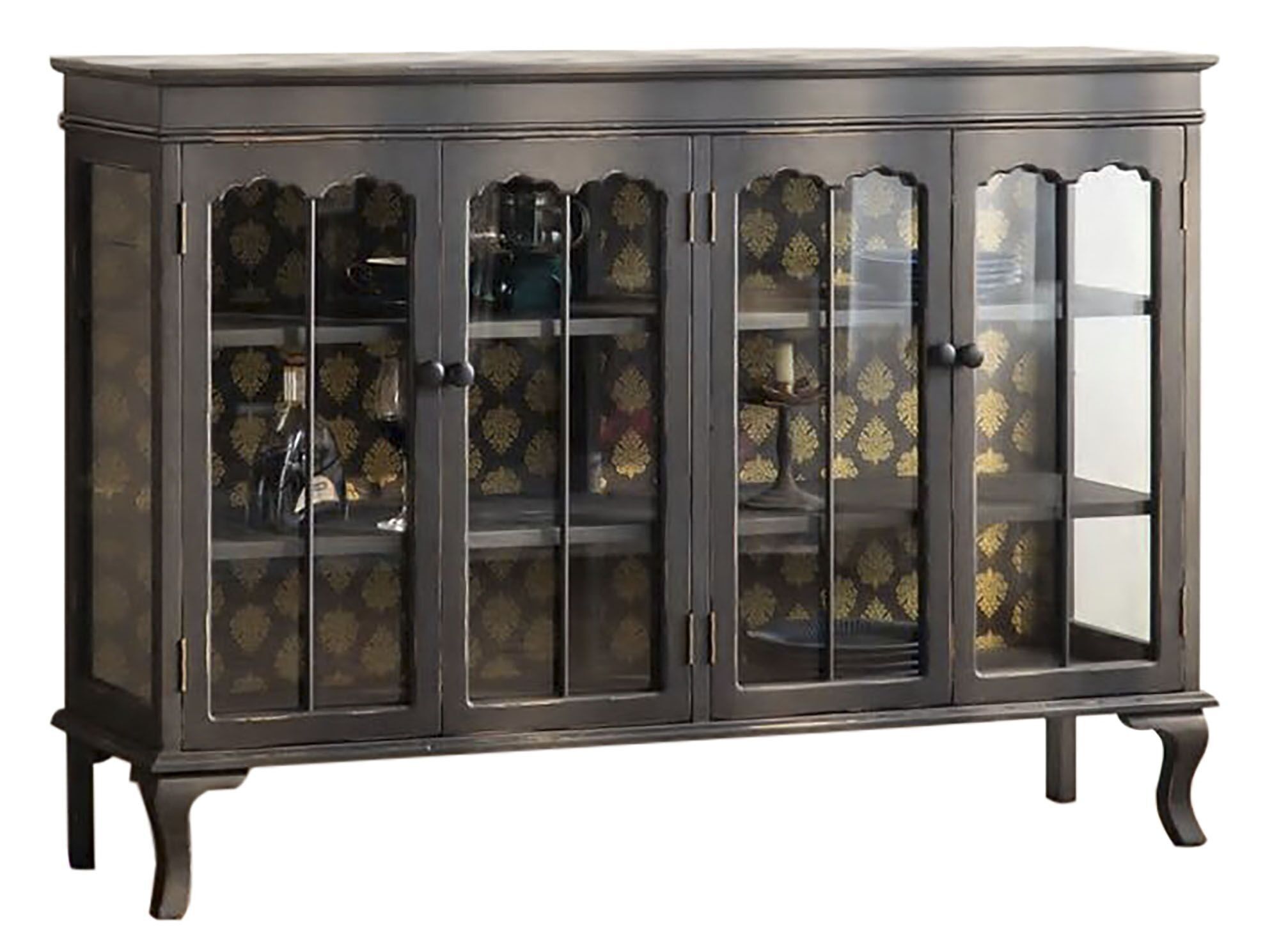 BUFFET VETRO ABETE 142,5X40,5X101,5 NERO MB206504
