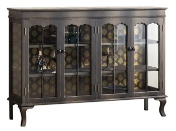 BUFFET VERRE SAPIN 142,5X40,5X101,5 NOIR MB206504