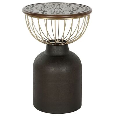 TABLE D'APPOINT SAPIN METAL 43,5X43,5X63,5 NOIR MB206506