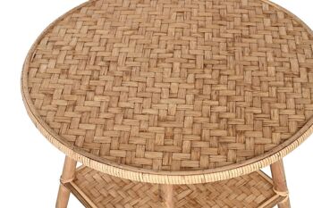 TABLE D'APPOINT BAMBOU ROTIN 61X61X49 NATUREL MB205999 2