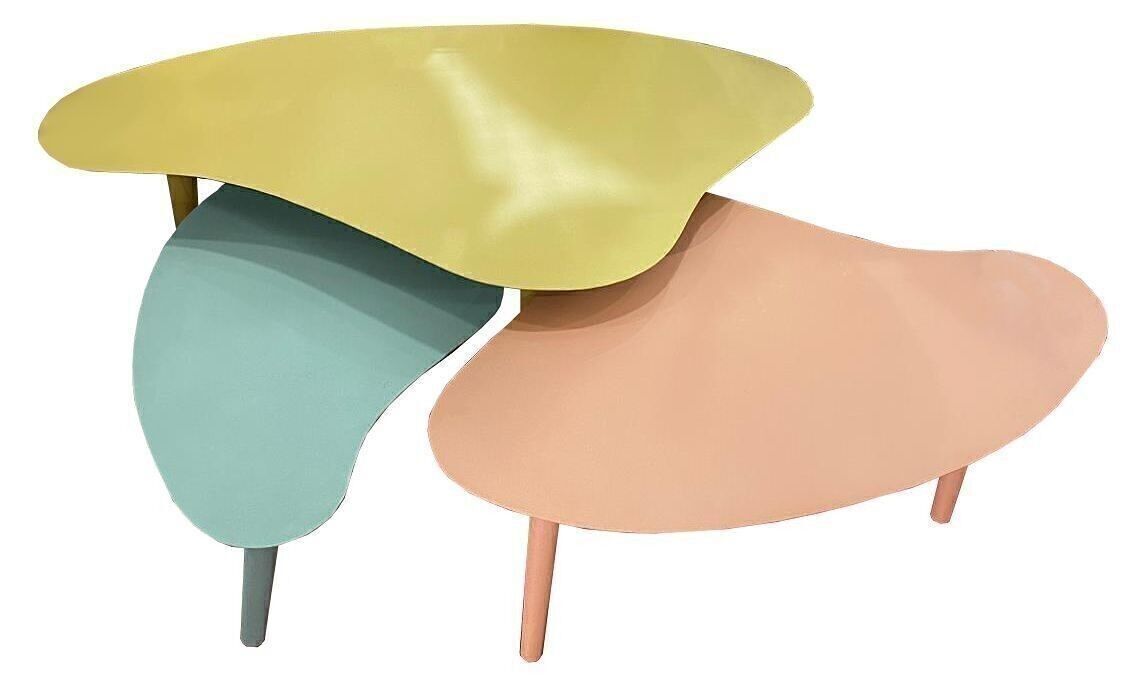 TAVOLINO BASSO SET 3 FERRO 100X60X41 ABSTRACT MB206158