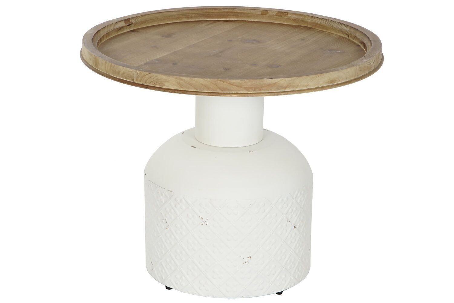 TAVOLINO BIANCO ABETE METALLO 61,5X61,5X51 BIANCO MB206510