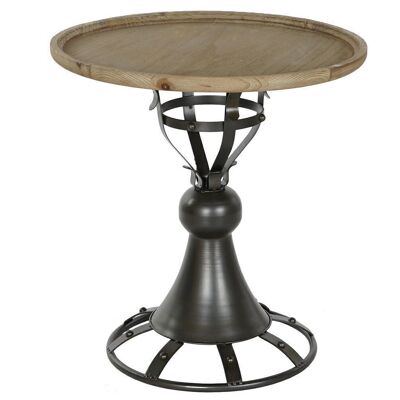 TABLE D'APPOINT SAPIN METAL 60X60X63,5 NOIR MB206519