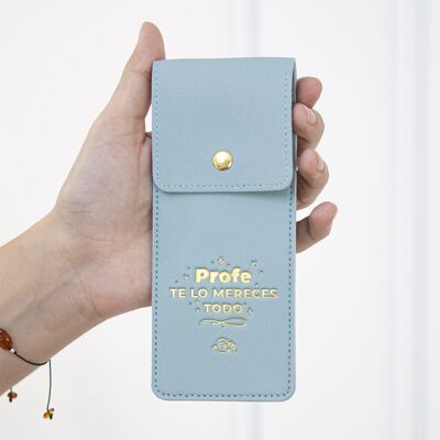 CASE WITH BLUE RUBBER - TEACHER YOU DESERVE EVERYTHING