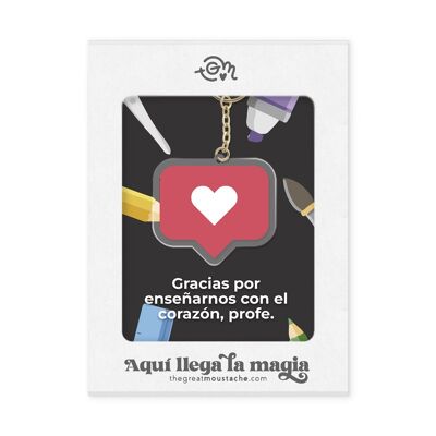 METHACRYLATE KEYCHAIN "THANK YOU FOR TEACHING WITH YOUR HEART"