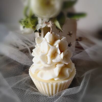 Candela Cupcake " Ortensia" Bianco