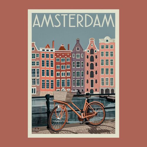 Amsterdam Vintage Stadsposter A4