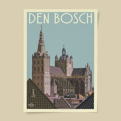 Póster de la ciudad vintage de Den Bosch A2