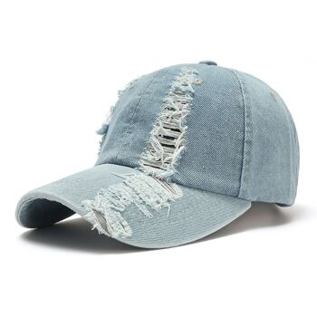 Chapeaux vintage déchirés en denim 15