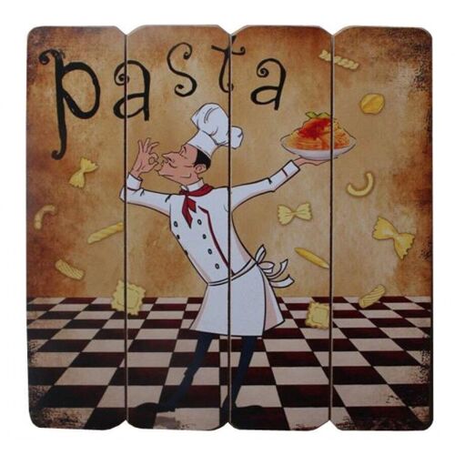 Wooden sign with Chef for your kitchen. Dimension: 40X40X2cm