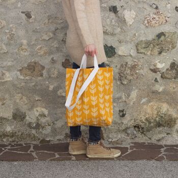 Grand sac fourre-tout d'été réutilisable en coton avec imprimé ornemental, sac à provisions d'épicerie de marché coloré 6