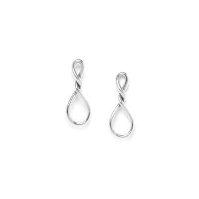 ACCOSTAGE silver metal twisted push-on earrings
