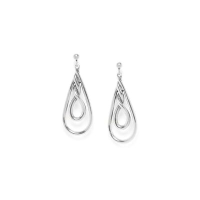 ACCOSTAGE silver metal drop stud earrings