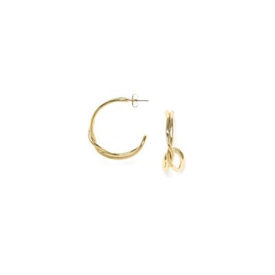 ACCOSTAGE large gold twisted hoop earrings