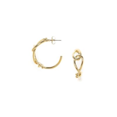 ACCOSTAGE knot hoop earrings gilded with fine gold