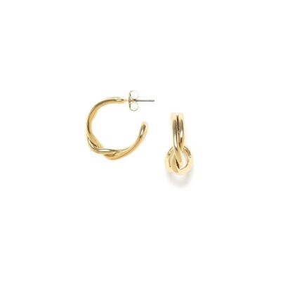 ACCOSTAGE small gold twisted hoop earrings