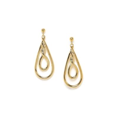 ACCOSTAGE boucles d'oreilles poussoir goutte métal doré à l'or fin