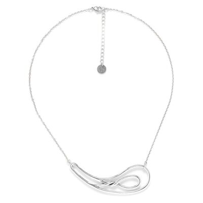 ACCOSTAGE collier ajustable petit plastron argenté