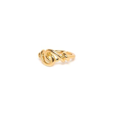 ACCOSTAGE gold bow adjustable ring