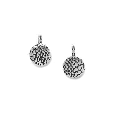 VIPER silver round sleeper earrings