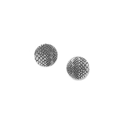 VIPER silver round push-on earrings