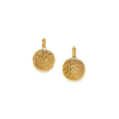 VIPER round gold sleeper earrings