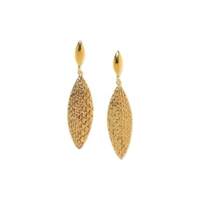 VIPER long golden push-on earrings