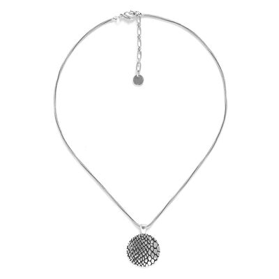 VIPER silver round pendant necklace