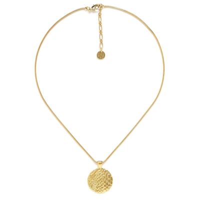 VIPER gold round pendant necklace