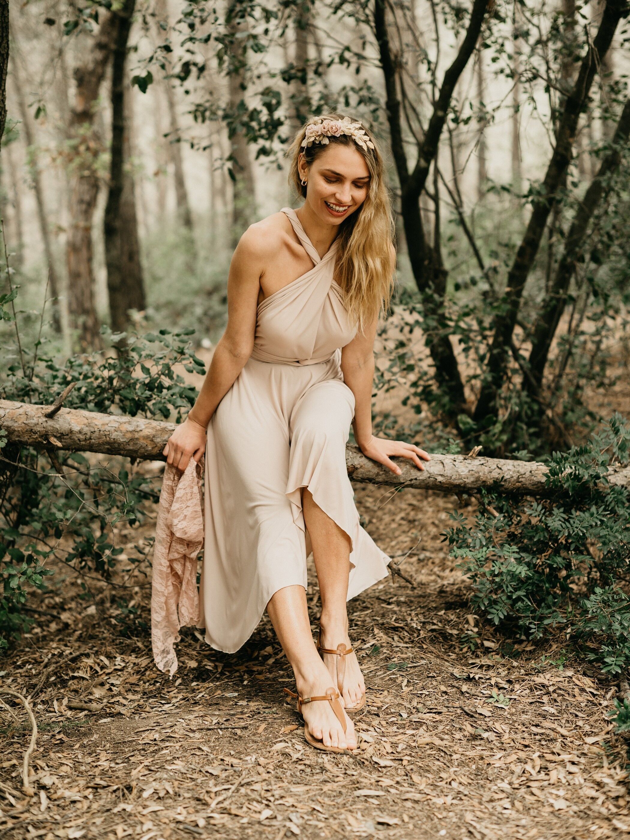 ABITO MIDI CHAMPAGNE - TAGLIA UNICA