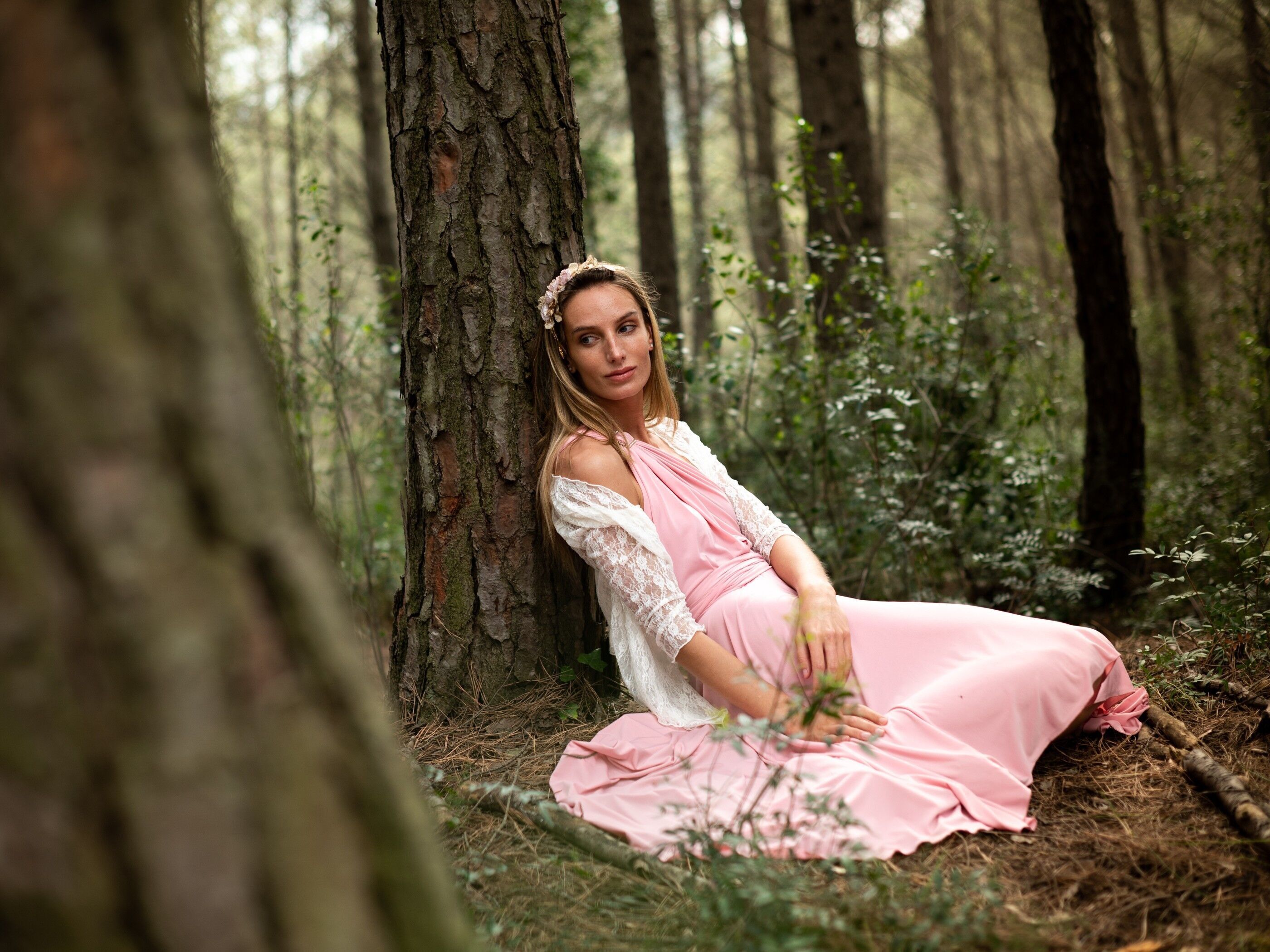 ABITO MIDI ROSA SCURO - TAGLIA UNICA