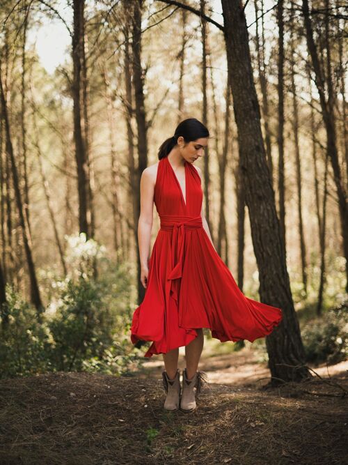 Midi dress red - unique size