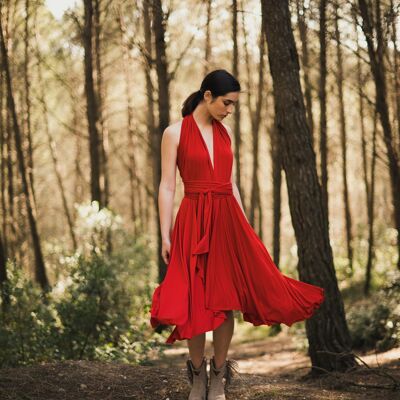 Midi dress red - unique size