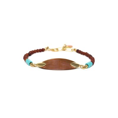 BOREAL bracelet ajustable nacre brune