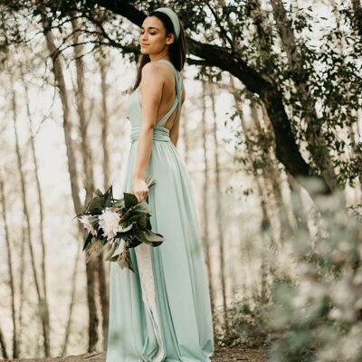 VESTIDO MAXI MENTA - TALLA ÚNICA