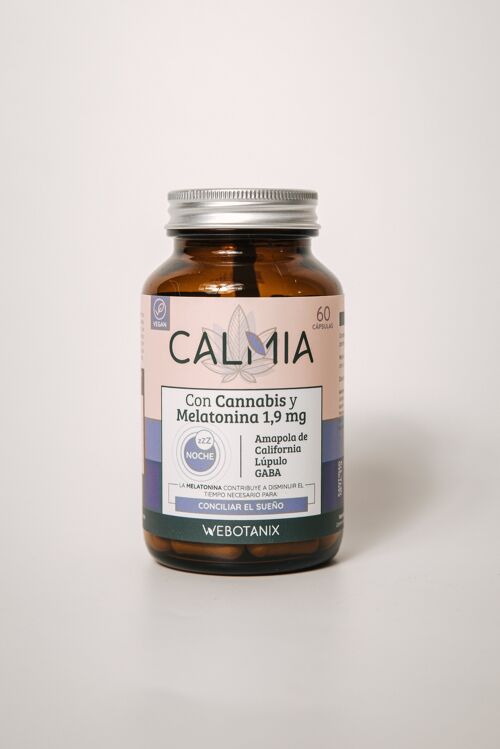 Calmia Noche Melatonina 1,9mg - Amapola California 60 Cápsulas Vegano - WeBotanix
